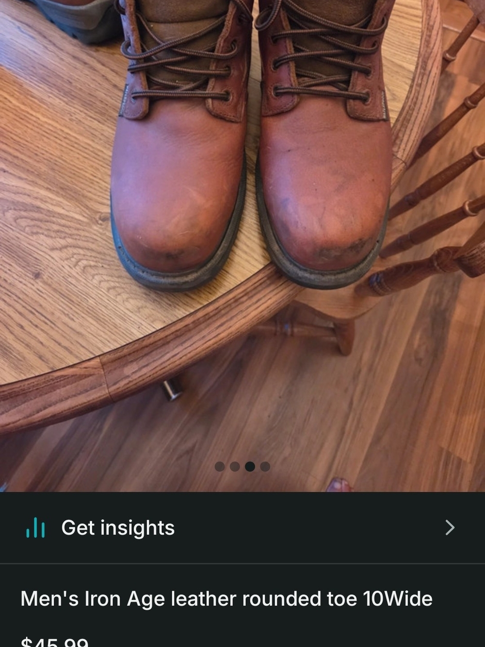 Men's Iron Age Brown Leather Work Boots - Lace-Up Rounded Toe
